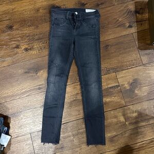 Rag & Bone Skinny Jeans Jegging Grey Frayed Hem 26